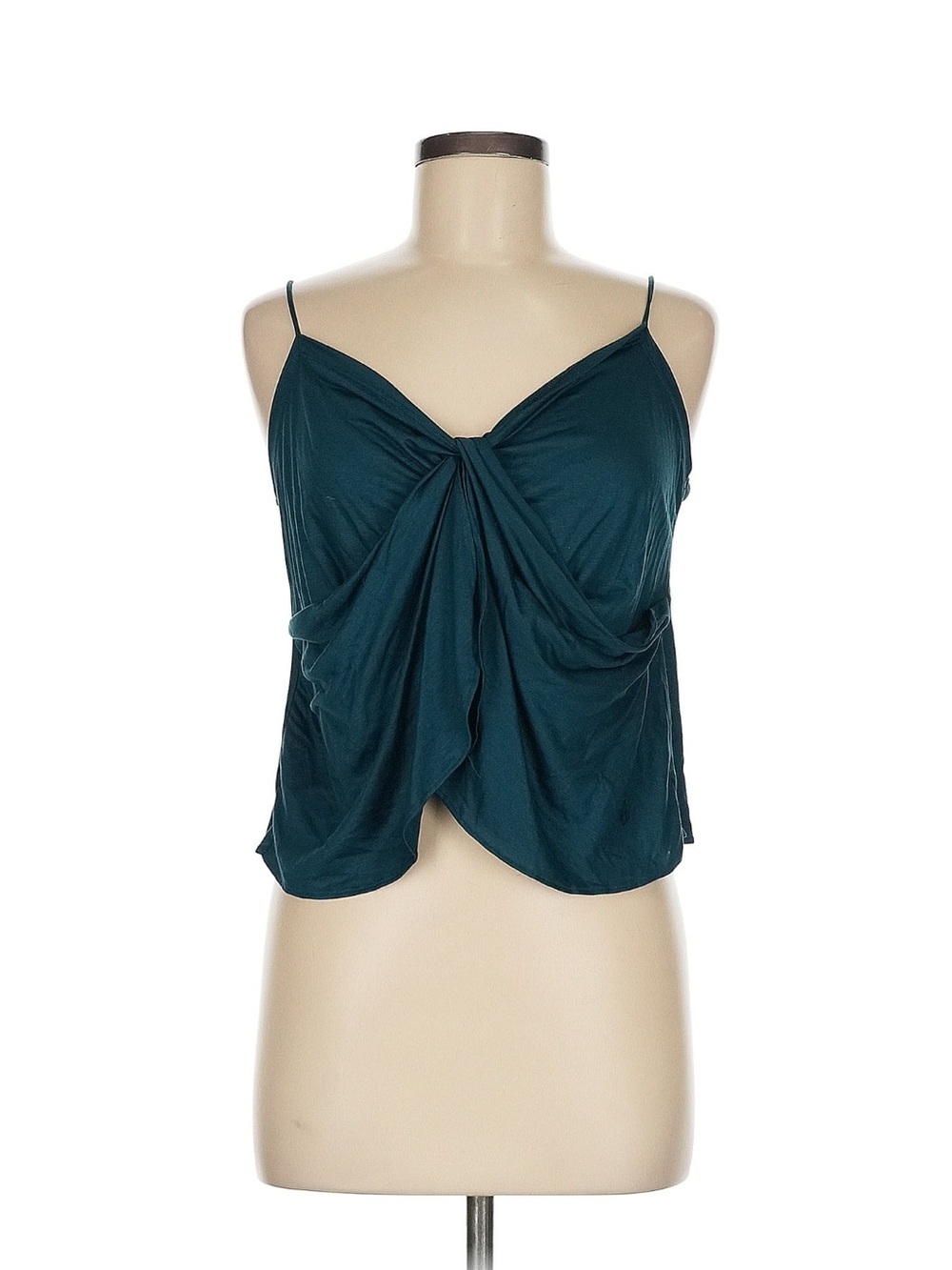 Anthropologie Teal Twist-Front Spaghetti Strap Camisole
